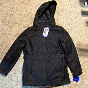 Gerry 3-IN-1 Rain System Set Black Hooded Jacket-Size L NWT